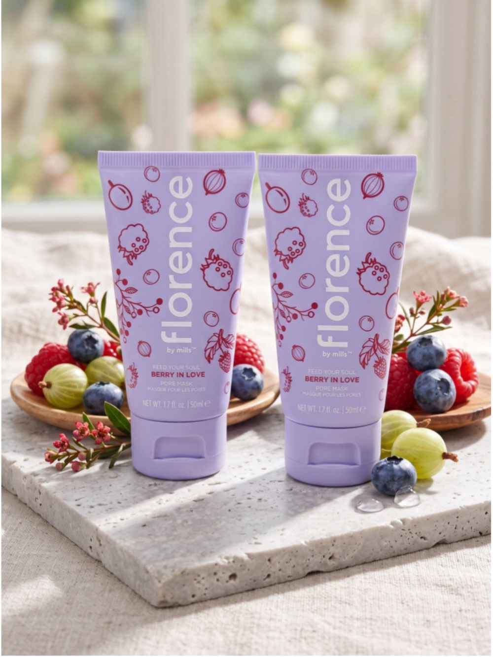 Florence by Mills Berry in Love Pore Mask 1.7 oz 50 mL Lot of 2 Duo